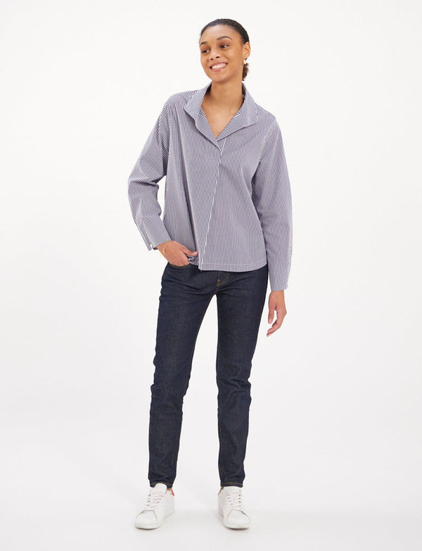 Ines De La Fressange Top Noa Rayé Marine/blanc