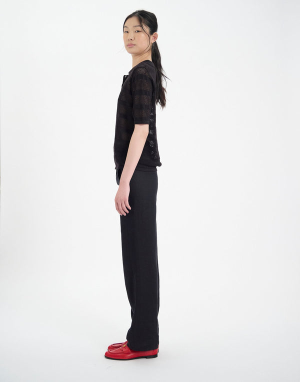 Ines De La Fressange Top Simon En Lin Noir