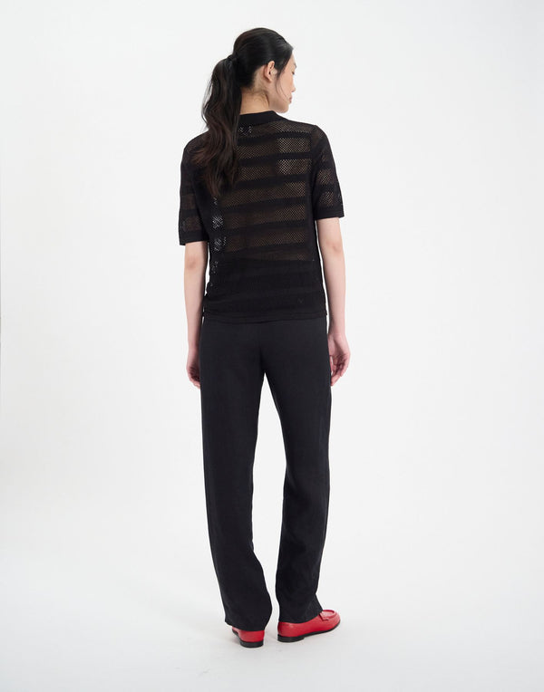 Ines De La Fressange Top Simon En Lin Noir