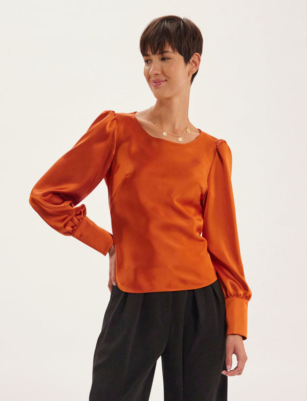 Ines De La Fressange Top Theola Orange Brûlé