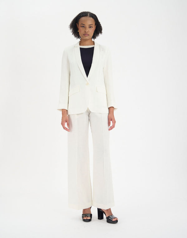 Ines De La Fressange Veste Bruna En Lin Blanc