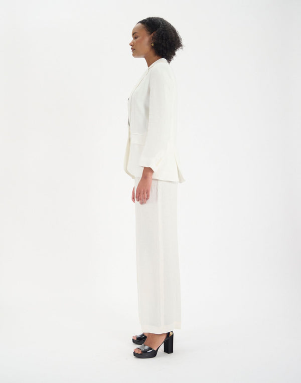 Ines De La Fressange Veste Bruna En Lin Blanc
