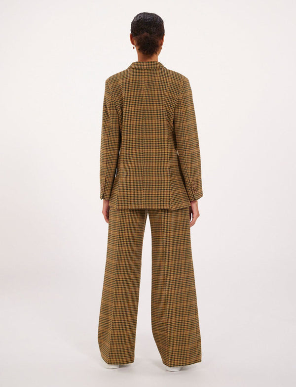 Ines De La Fressange Veste Ezio Kaki Pied-de-poule