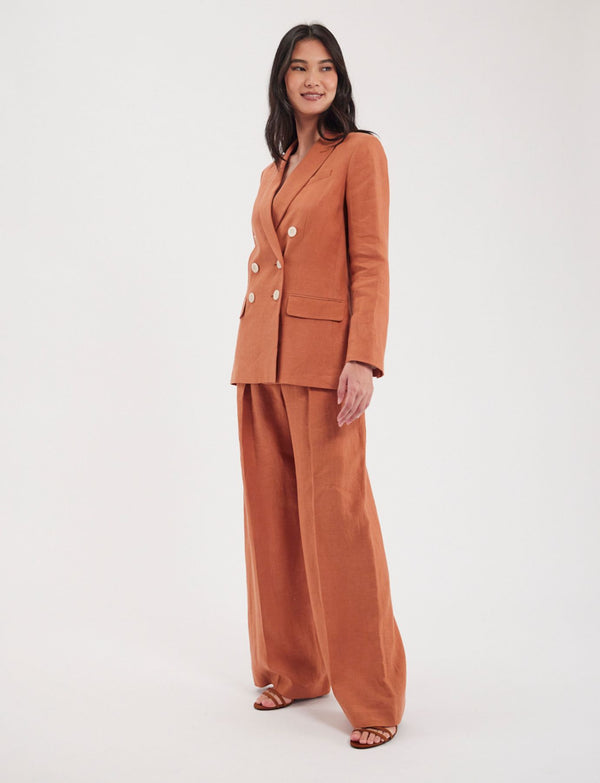 Ines De La Fressange Veste Ezio Lin Caramel