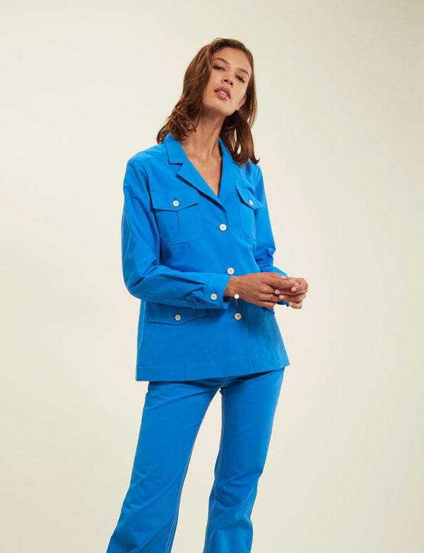Ines De La Fressange Veste Flipper Bleu Cobalt