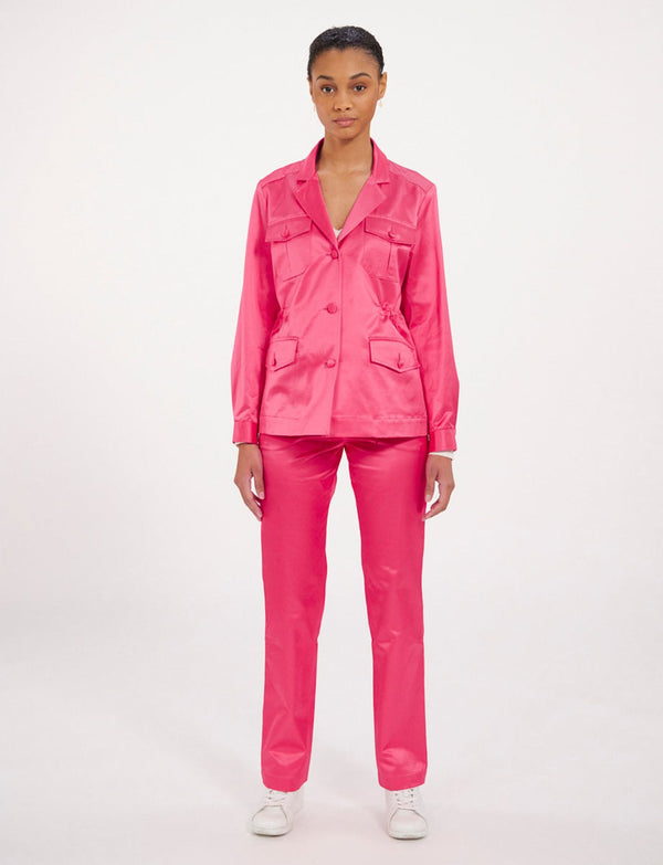 Ines De La Fressange Veste Flipper Rose Satin