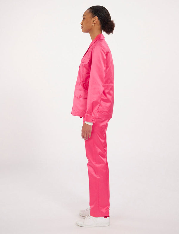 Ines De La Fressange Veste Flipper Rose Satin