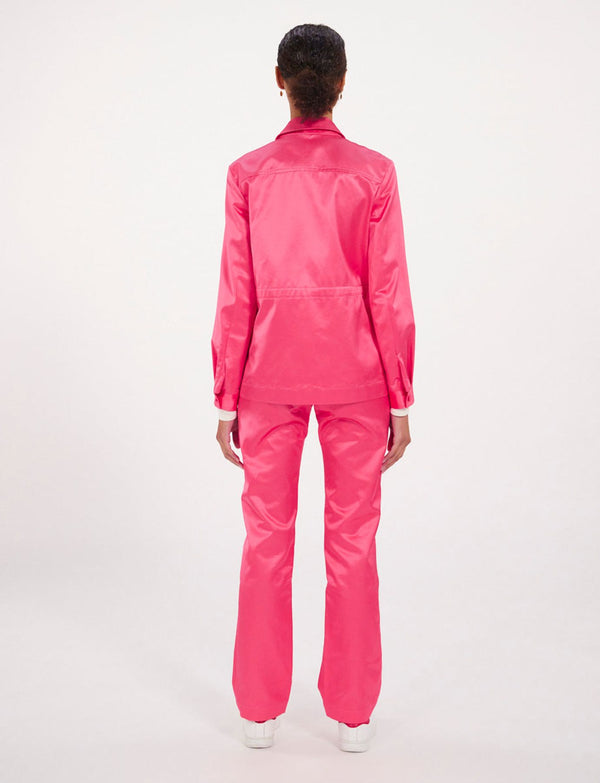 Ines De La Fressange Veste Flipper Rose Satin