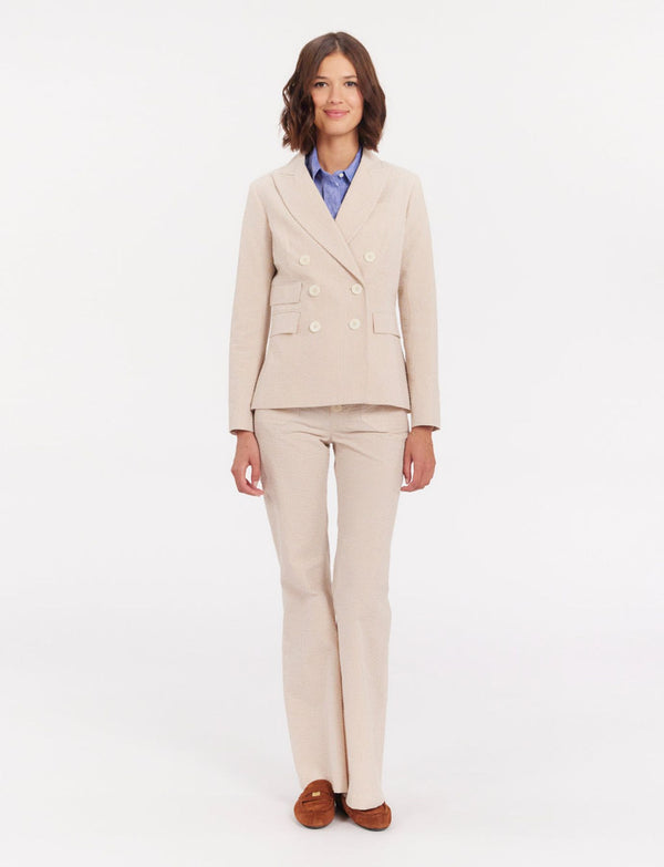 Ines De La Fressange Veste Maurice Rayée écru