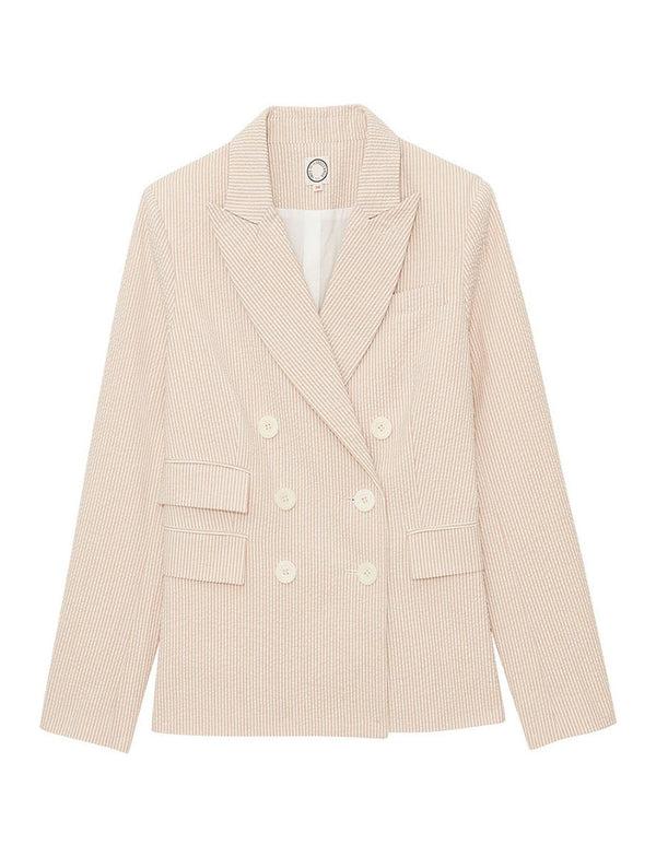 ines de la fressange Veste Maurice rayée écru