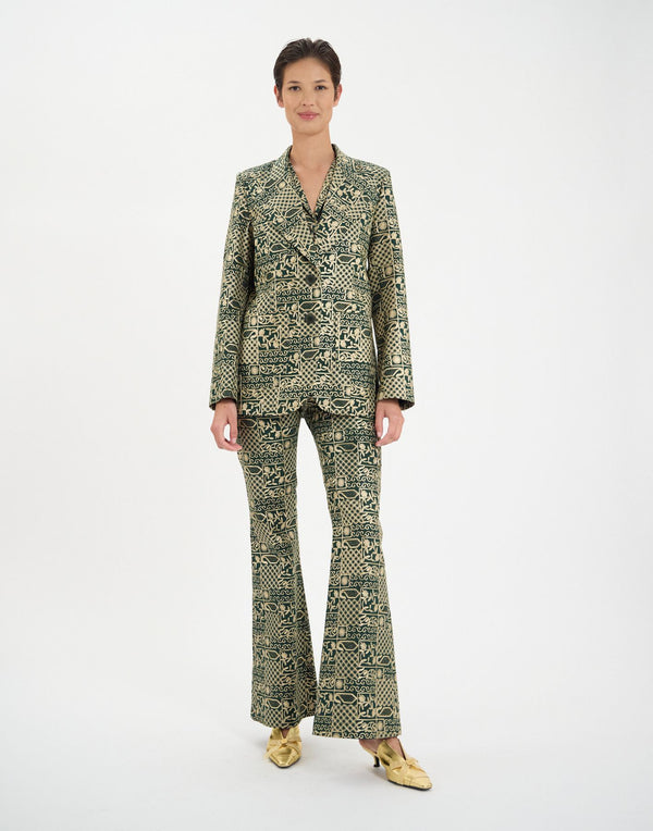 Ines De La Fressange Veste Thadée Brodée Verte