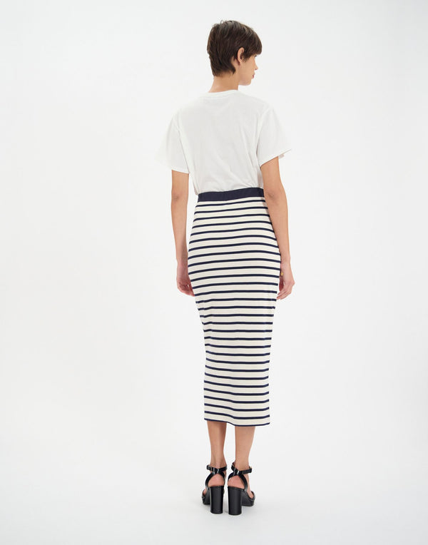 Ines De La Fressange Jupe Blandine En Coton Bio Marine