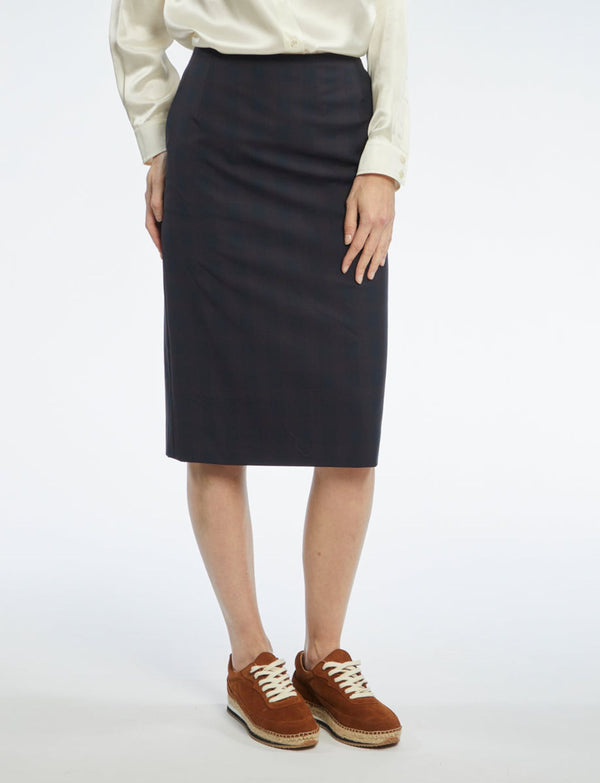 ines de la fressange Jupe Chantal laine bleu marine