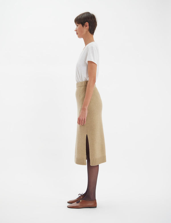 Ines De La Fressange Jupe Damia Laine Responsable Camel