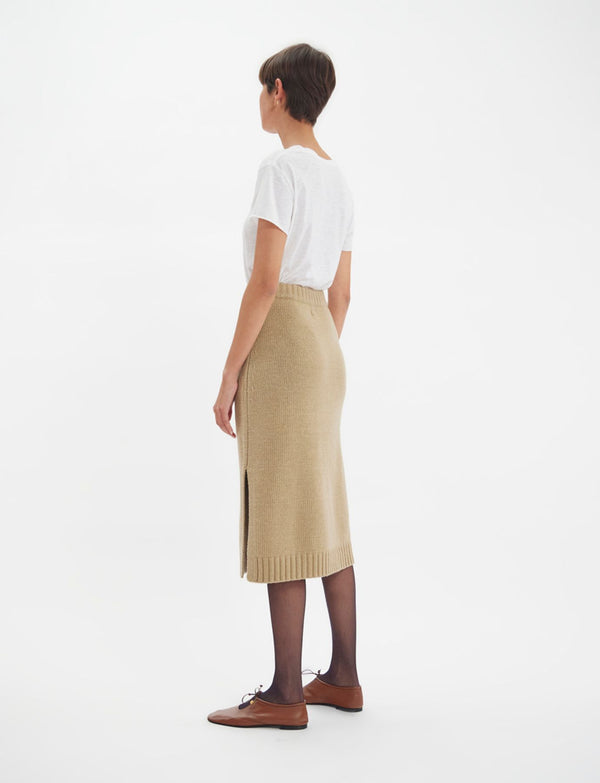 Ines De La Fressange Jupe Damia Laine Responsable Camel