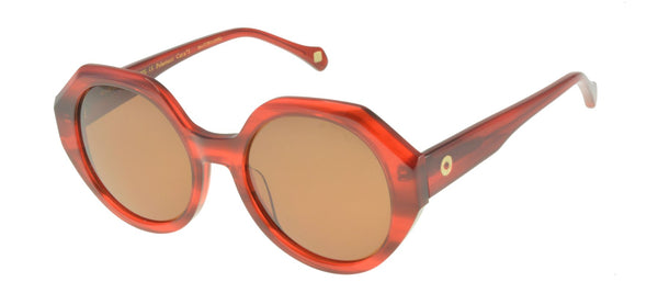 ines de la fressange Lunettes de soleil Ornella rouges marbrées