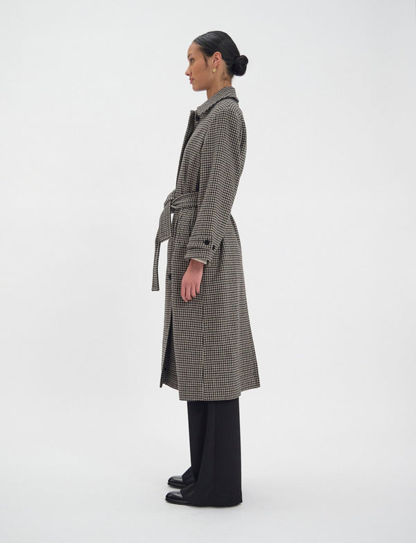 Ines De La Fressange Manteau Esmé En Lainage Pied-de-poule