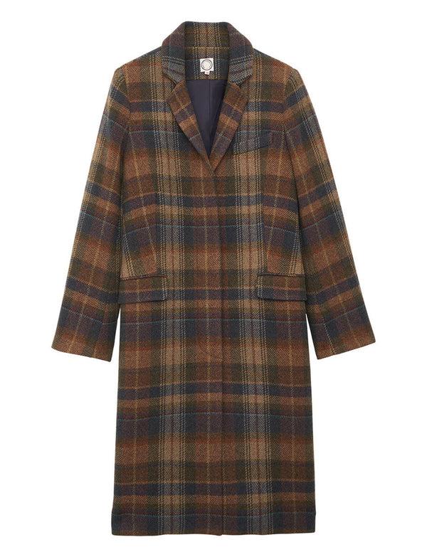 ines de la fressange Manteau Franck kaki à carreaux