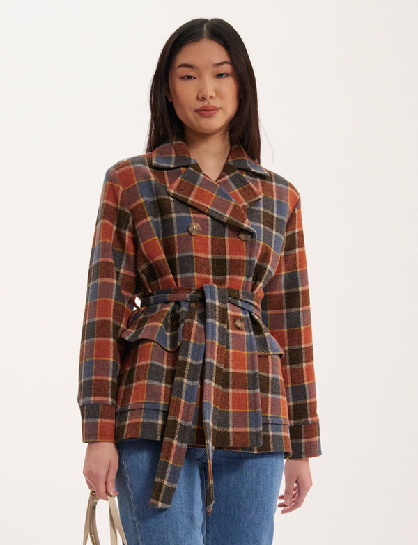 Ines De La Fressange Manteau Romaric Multicolore à Carreaux