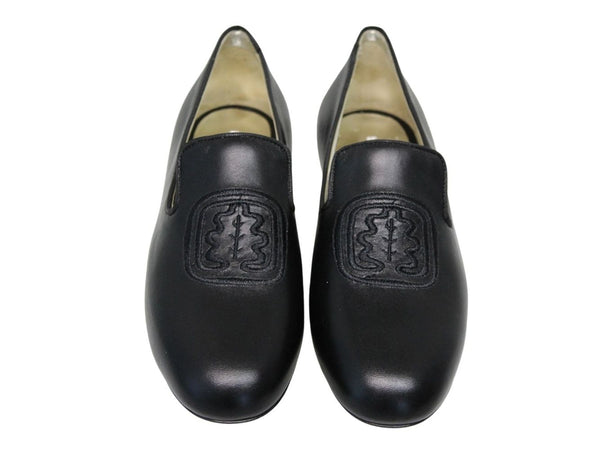 Ines De La Fressange Mocassin Brodé Callie En Cuir Noir