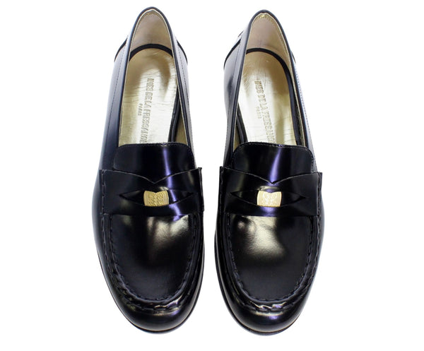 Ines De La Fressange Mocassin Elvire En Cuir Glacé Noir