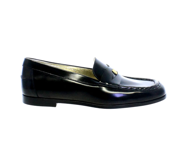 ines de la fressange Mocassin Elvire en cuir glacé noir