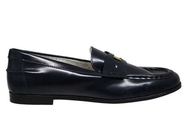 ines de la fressange Mocassin Elvire en cuir lisse bleu nuit