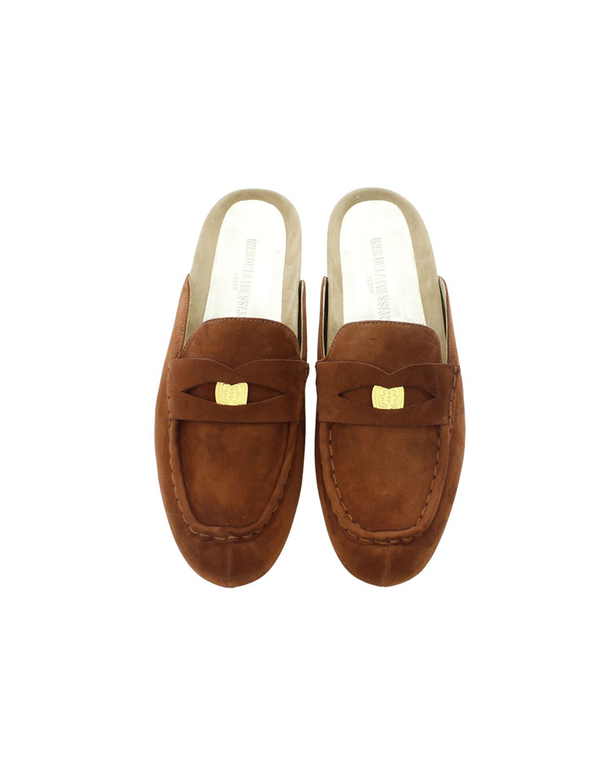 Ines De La Fressange Mocassin Mule Flavie Cuir Cognac