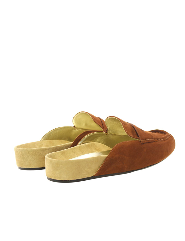 Ines De La Fressange Mocassin Mule Flavie Cuir Cognac
