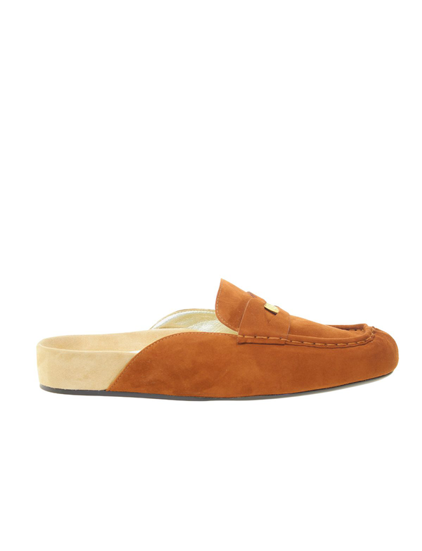 ines de la fressange Mocassin mule Flavie cuir cognac