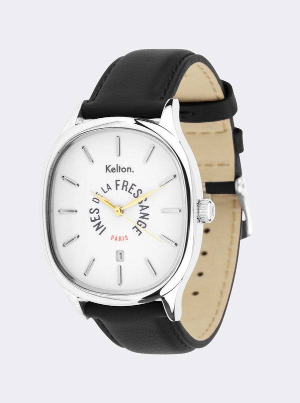 Ines De La Fressange Montre Grande Colorama Noir Kelton X Ines De La Fressange Paris