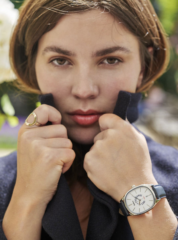 Ines De La Fressange Montre Grande Colorama Noir Kelton X Ines De La Fressange Paris