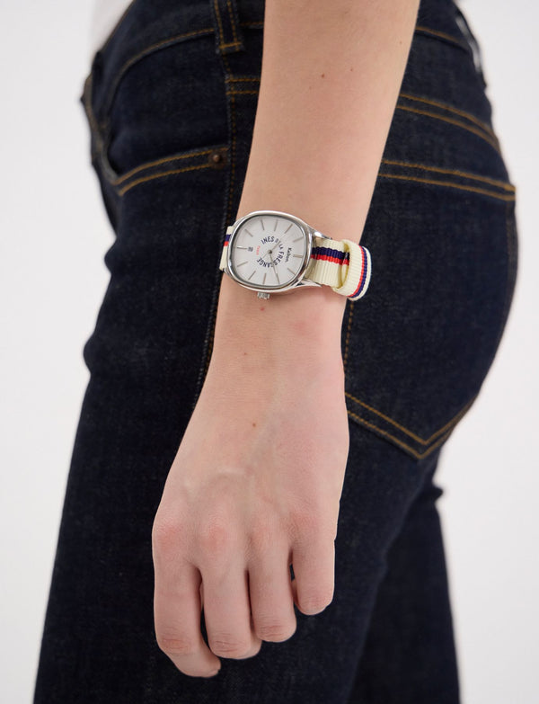 Ines De La Fressange Montre Grande Colorama Sport écru Kelton X Ines De La Fressange Paris