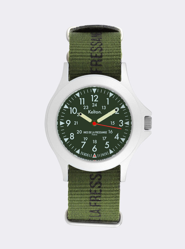 ines de la fressange Montre Solaire Field kaki Kelton x Ines de la Fressange Paris