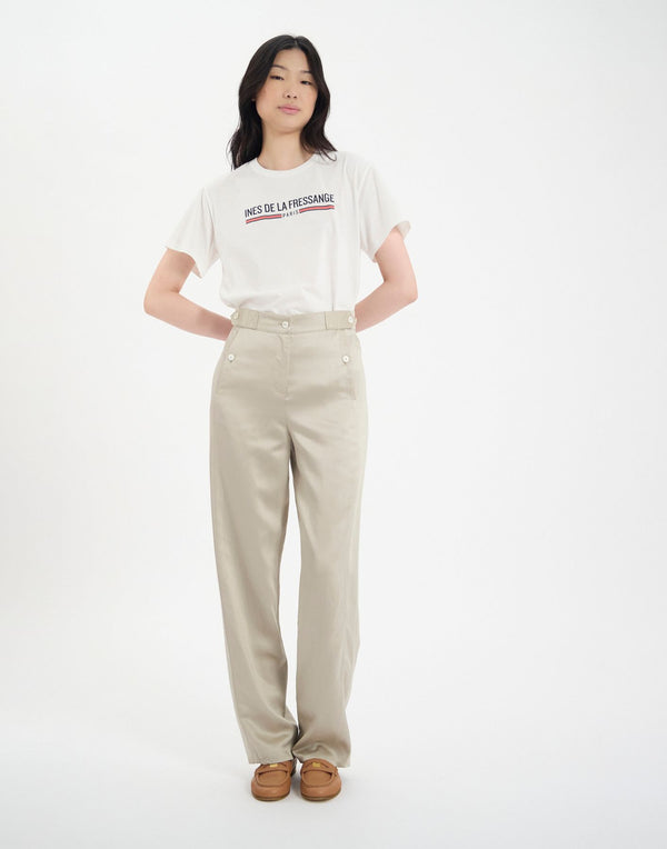 Ines De La Fressange Pantalon à Pinces Piotr En Lin Mélangé Doré