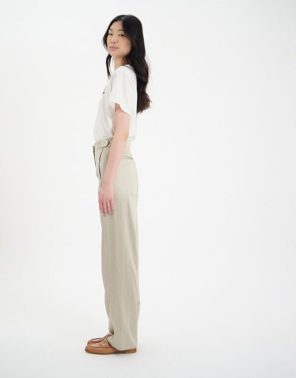 Ines De La Fressange Pantalon à Pinces Piotr En Lin Mélangé Doré