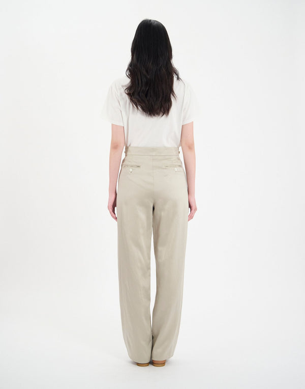 Ines De La Fressange Pantalon à Pinces Piotr En Lin Mélangé Doré