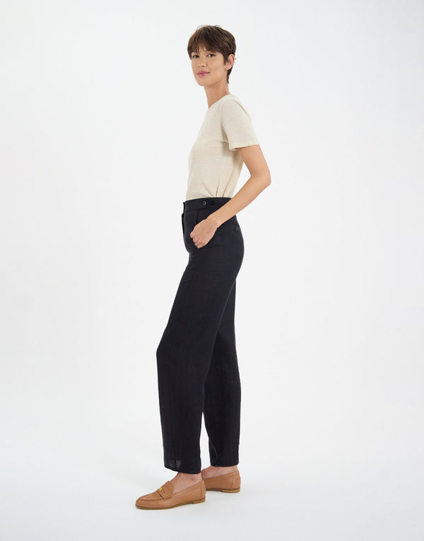 Ines De La Fressange Pantalon à Pinces Piotr En Lin Noir