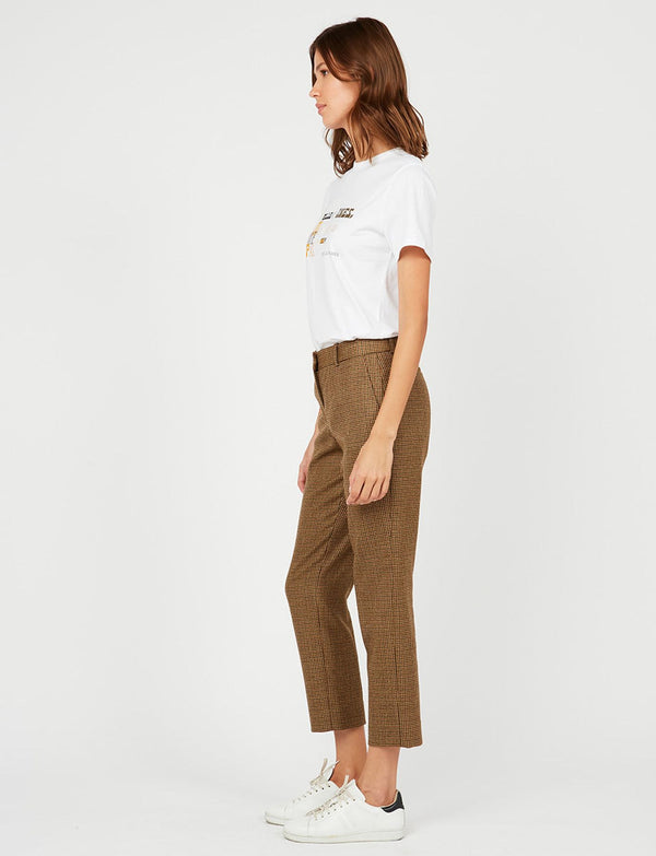 Ines De La Fressange Pantalon Audrey Pied De Poule Pure Laine