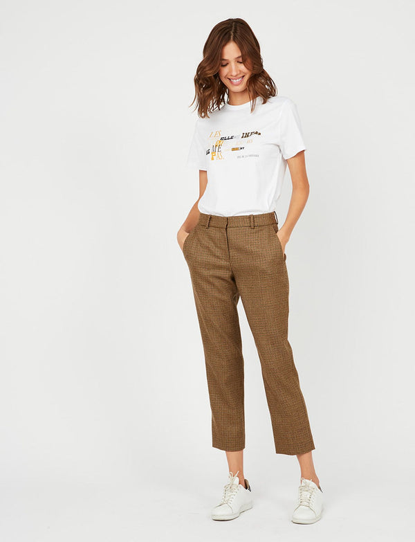ines de la fressange Pantalon Audrey pied de poule pure laine