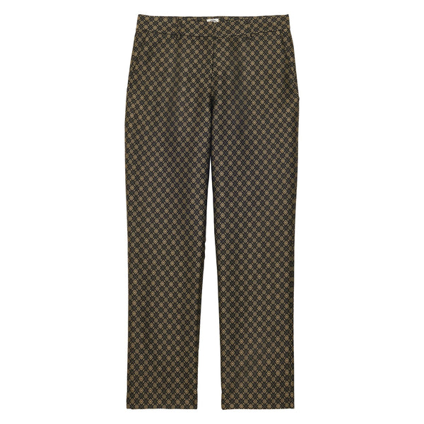 ines de la fressange Pantalon Audrey tissage jacquard noir et doré