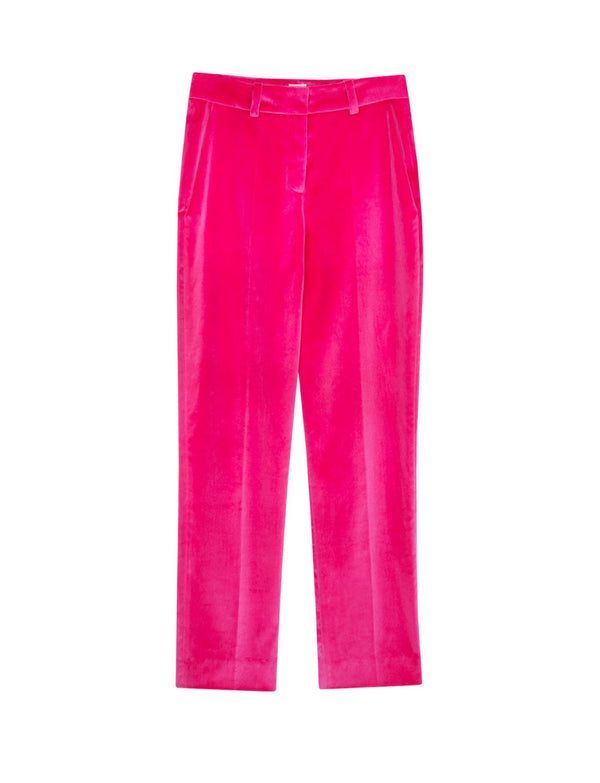 Ines De La Fressange Pantalon Audrey Velours Fuchsia