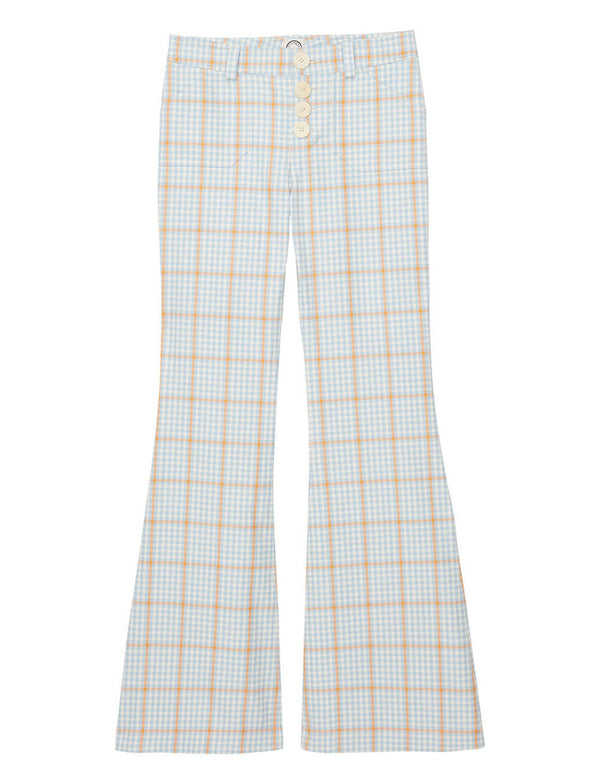 ines de la fressange Pantalon Charlotte à carreaux bleu et orange