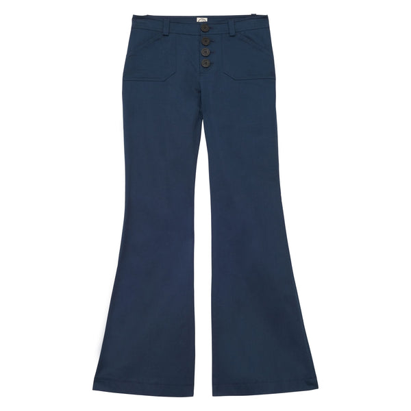 ines de la fressange Pantalon Charlotte en coton bleu marine