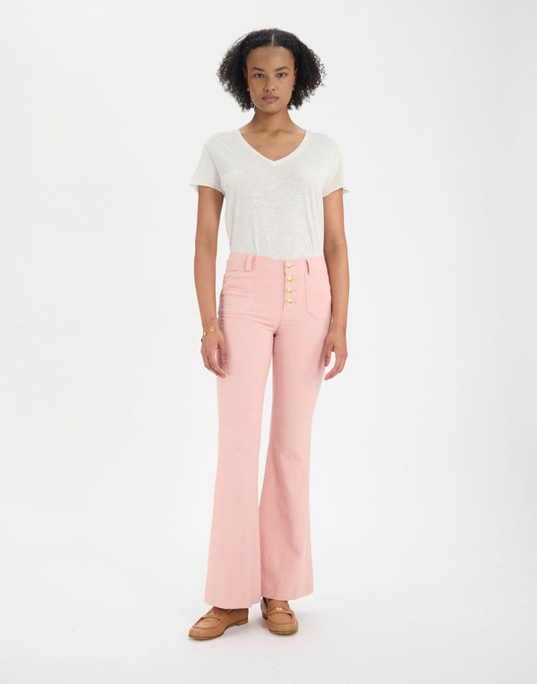 Ines De La Fressange Pantalon Charlotte En Coton Rose