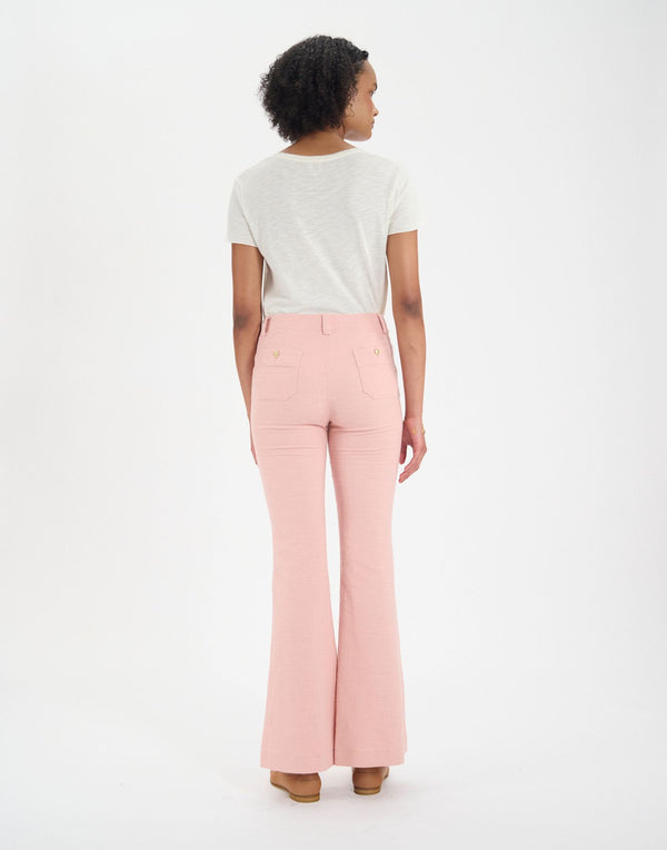 Ines De La Fressange Pantalon Charlotte En Coton Rose