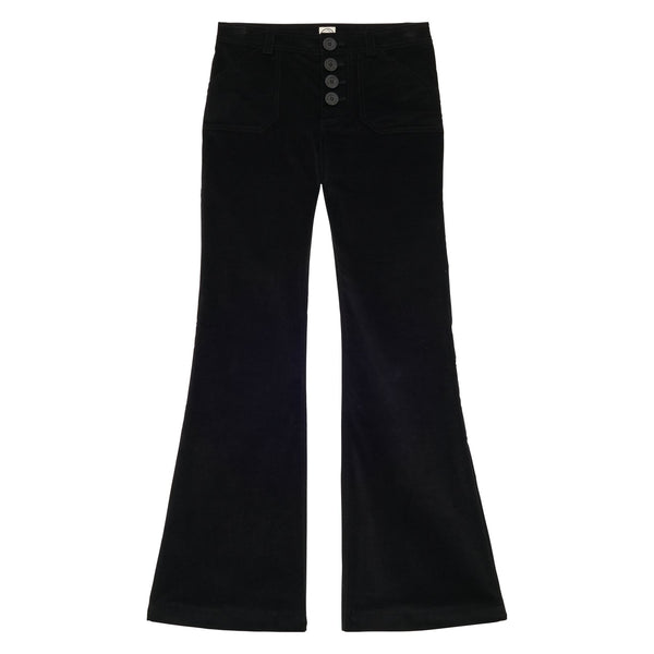ines de la fressange Pantalon Charlotte en velours lisse noir