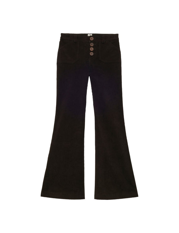 ines de la fressange Pantalon Charlotte en velours milleraies marron