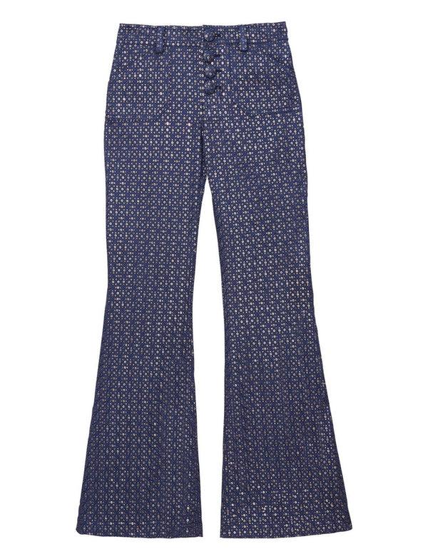 ines de la fressange Pantalon Charlotte imprimé bleu marine
