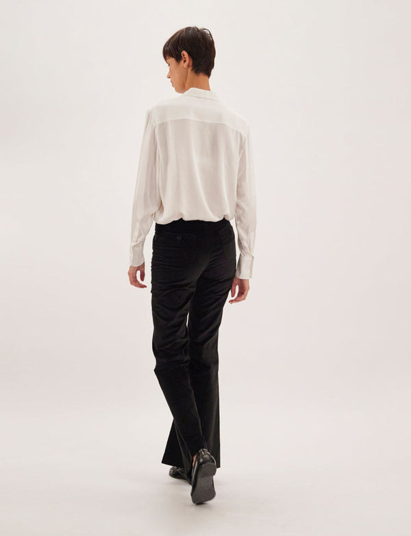 Ines De La Fressange Pantalon Charlotte Noir En Coton